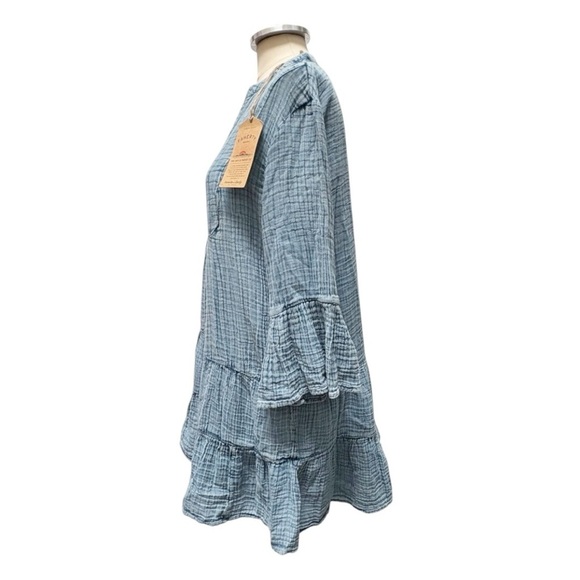 Faherty Dune Cotton Gauze Kasey Midi Dress Size Medium  NEW - Picture 6 of 13